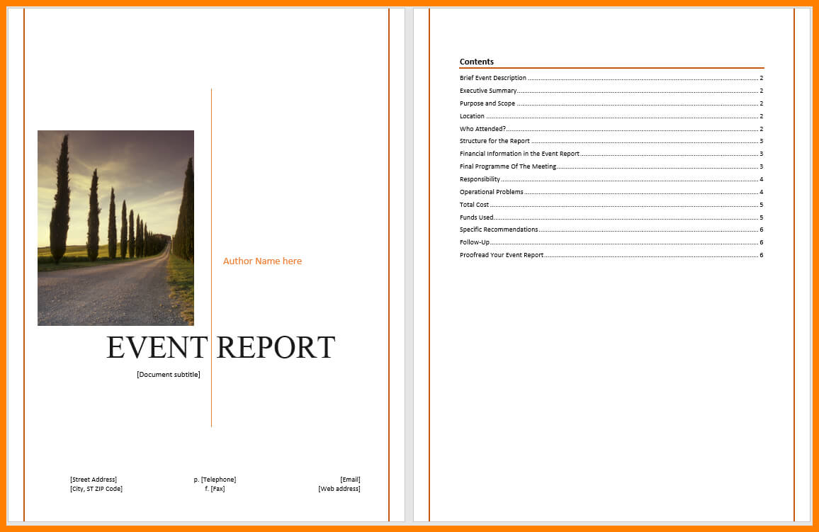 Post Event Evaluation Report Template