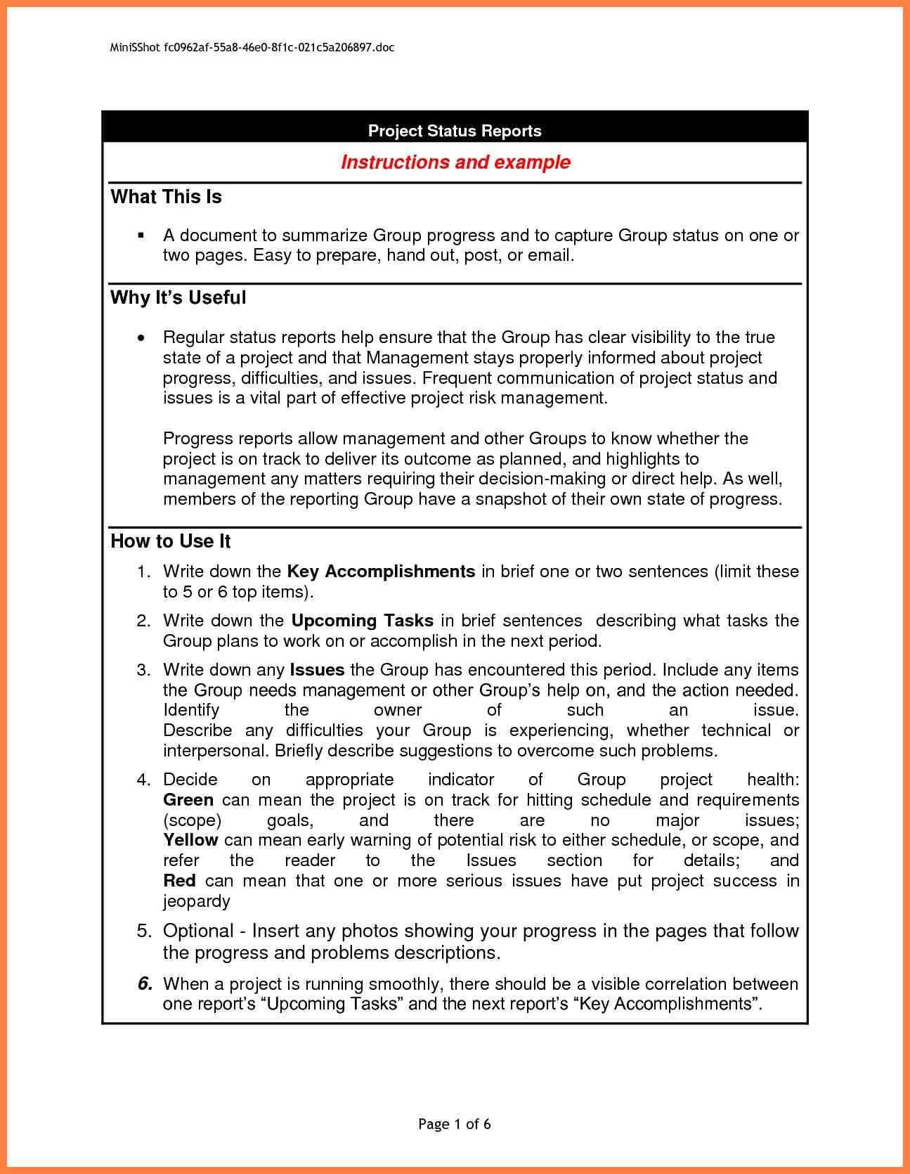 6+ Sample Project Progress Report | Corpus Beat Regarding Monthly Status Report Template Project Management