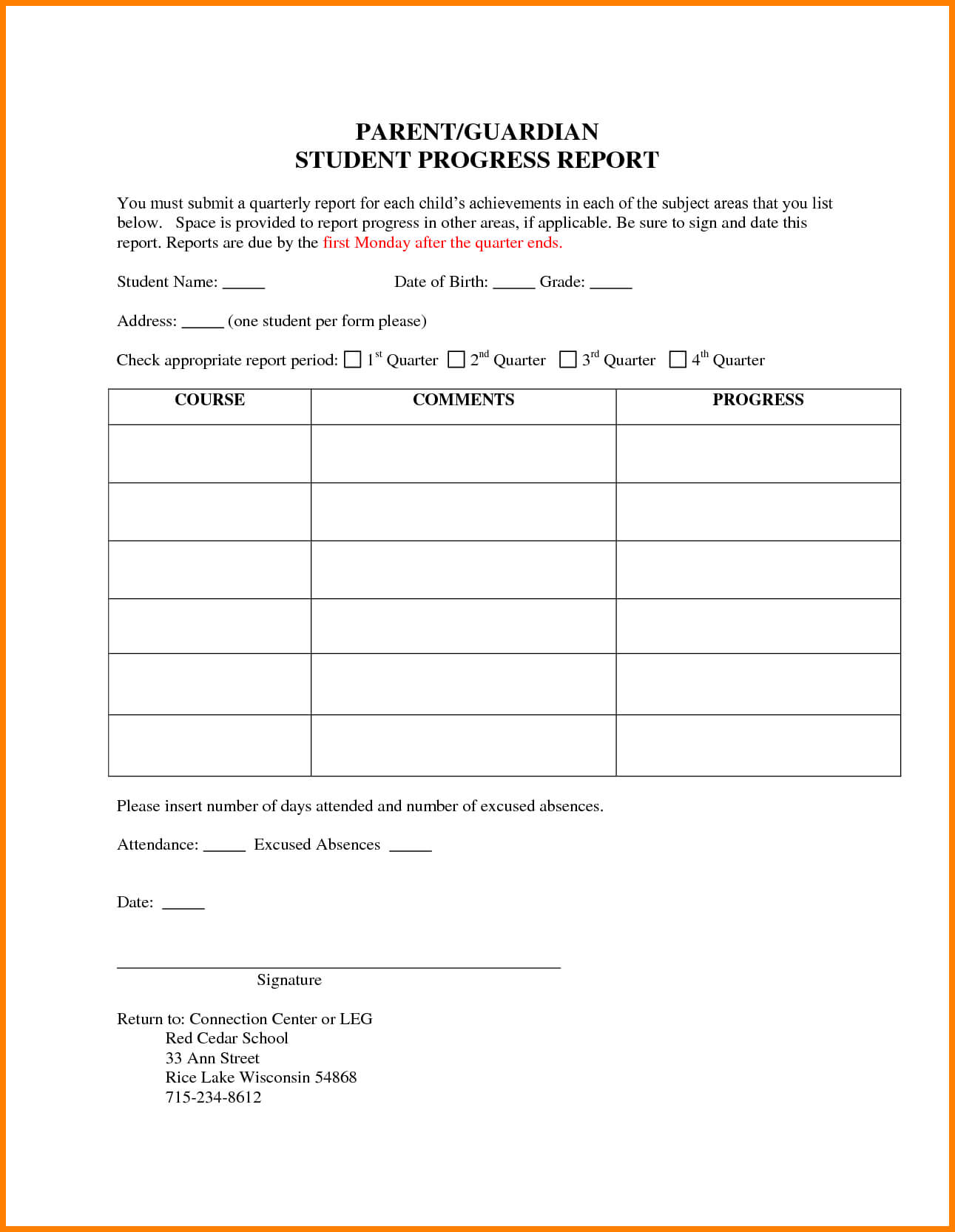 6+ Students Progress Report Template | Phoenix Officeaz Pertaining To Educational Progress Report Template