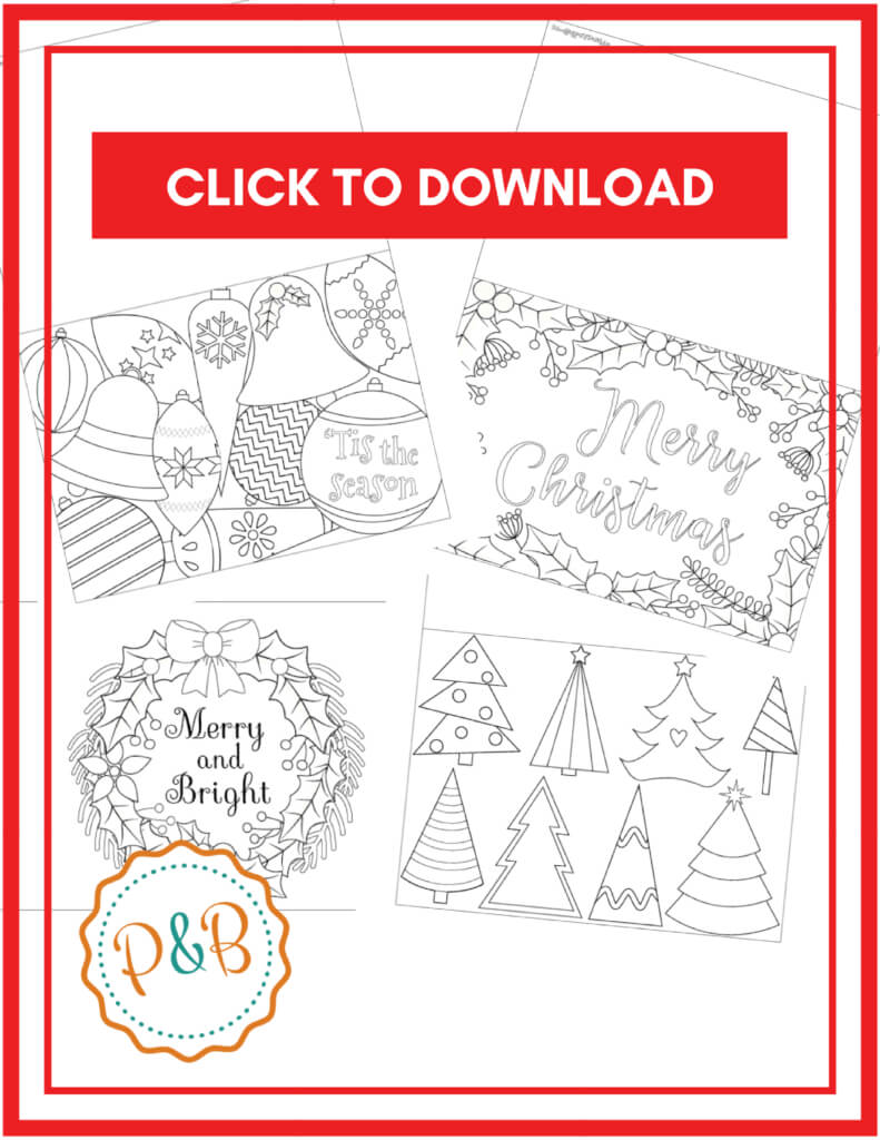 6 Unique Christmas Cards To Color Free Printable Download Pertaining To Diy Christmas Card Templates