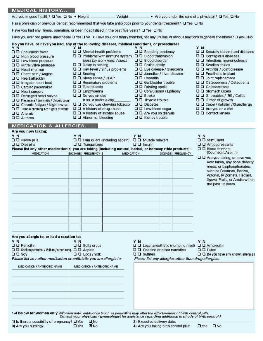 67 Medical History Forms [Word, Pdf] – Printable Templates In Medical History Template Word