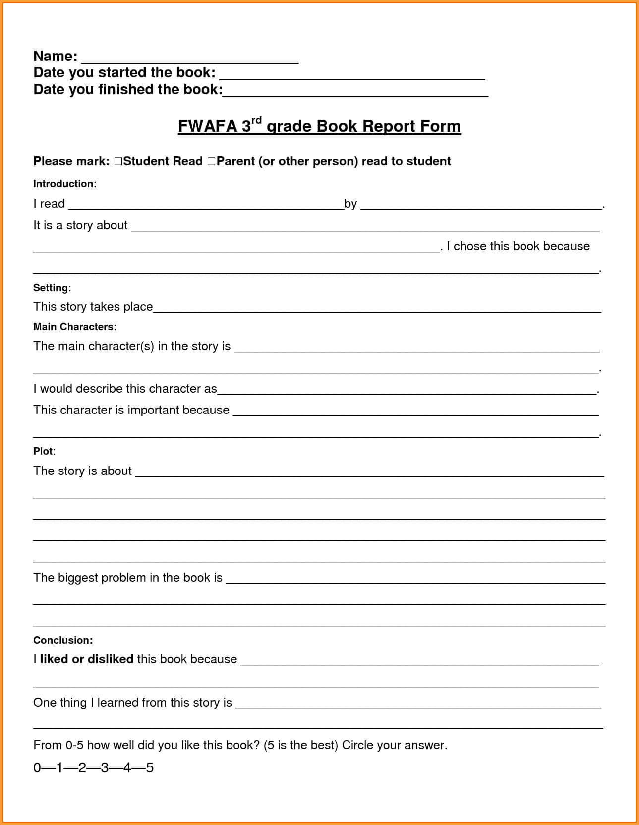 7+ Book Report Template 3Rd Grade | Types Of Letter For Book Report Template 6Th Grade