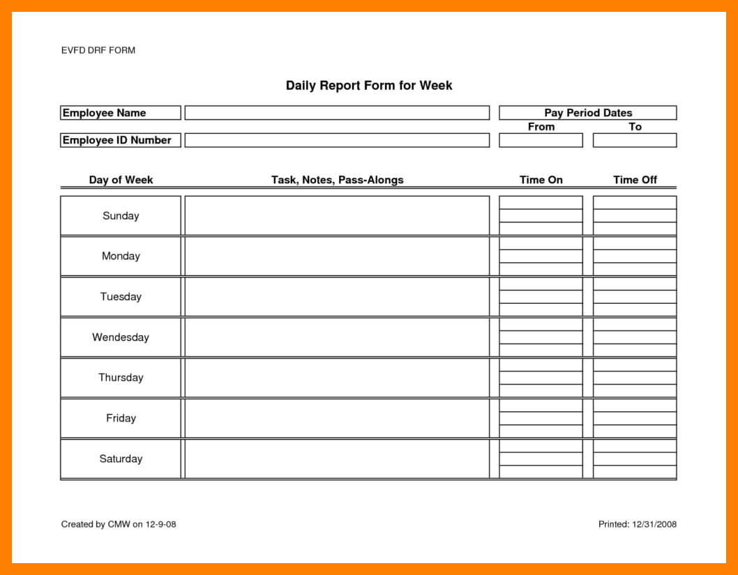 7+ Daily Activity Report Template Word | Lobo Development Throughout Daily Activity Report Template