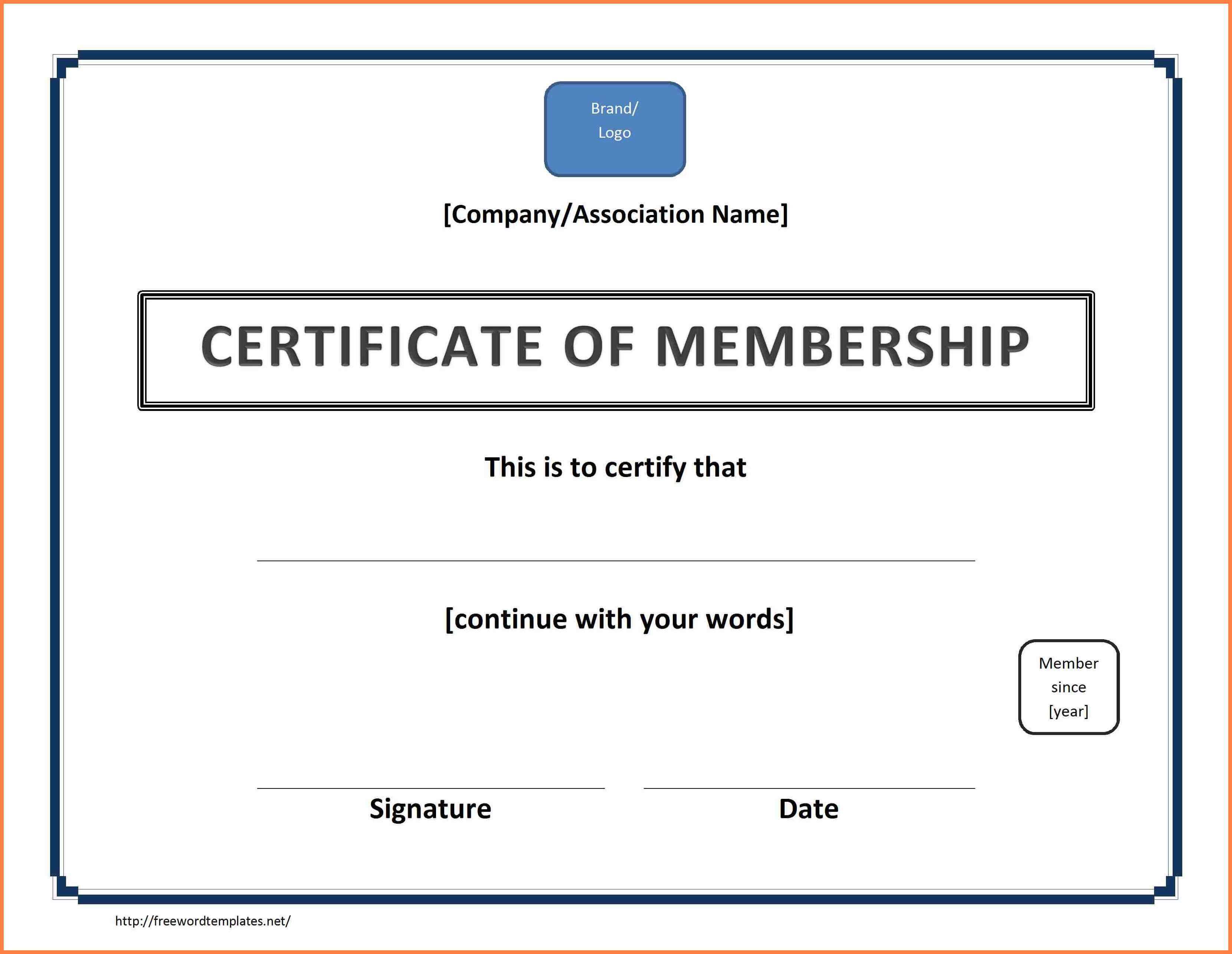 7+ Free Membership Certificate Template | Andrew Gunsberg With Landscape Certificate Templates