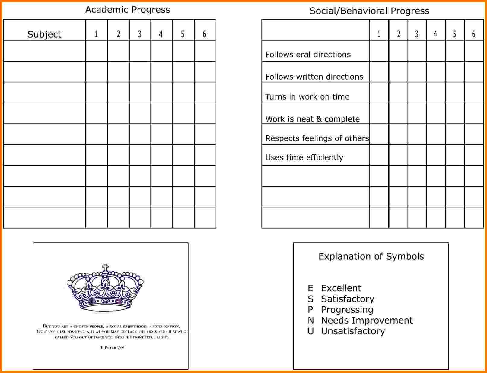7+ Homeschool Report Card Template | Card Authorization 2017 With Blank Report Card Template