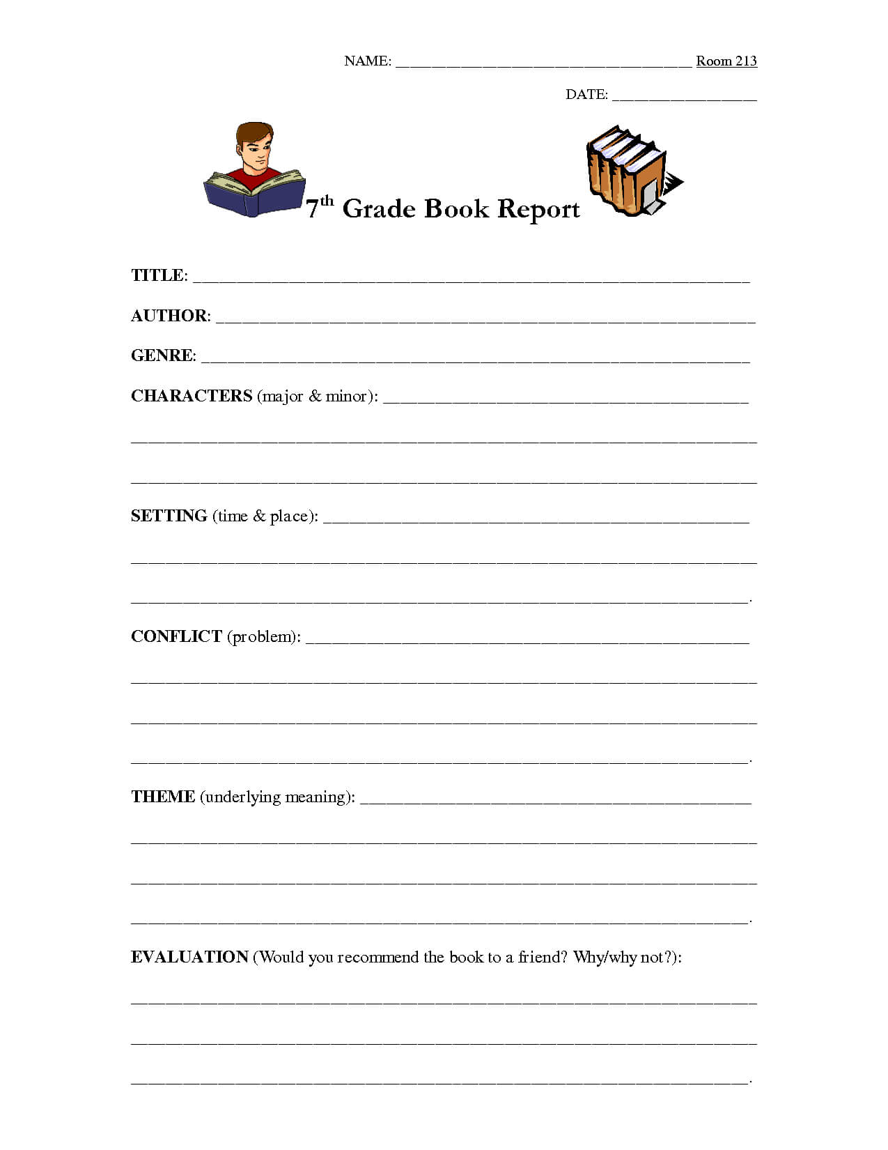 7Th Grade Book Report Outline | Education | Book Report Intended For Student Grade Report Template