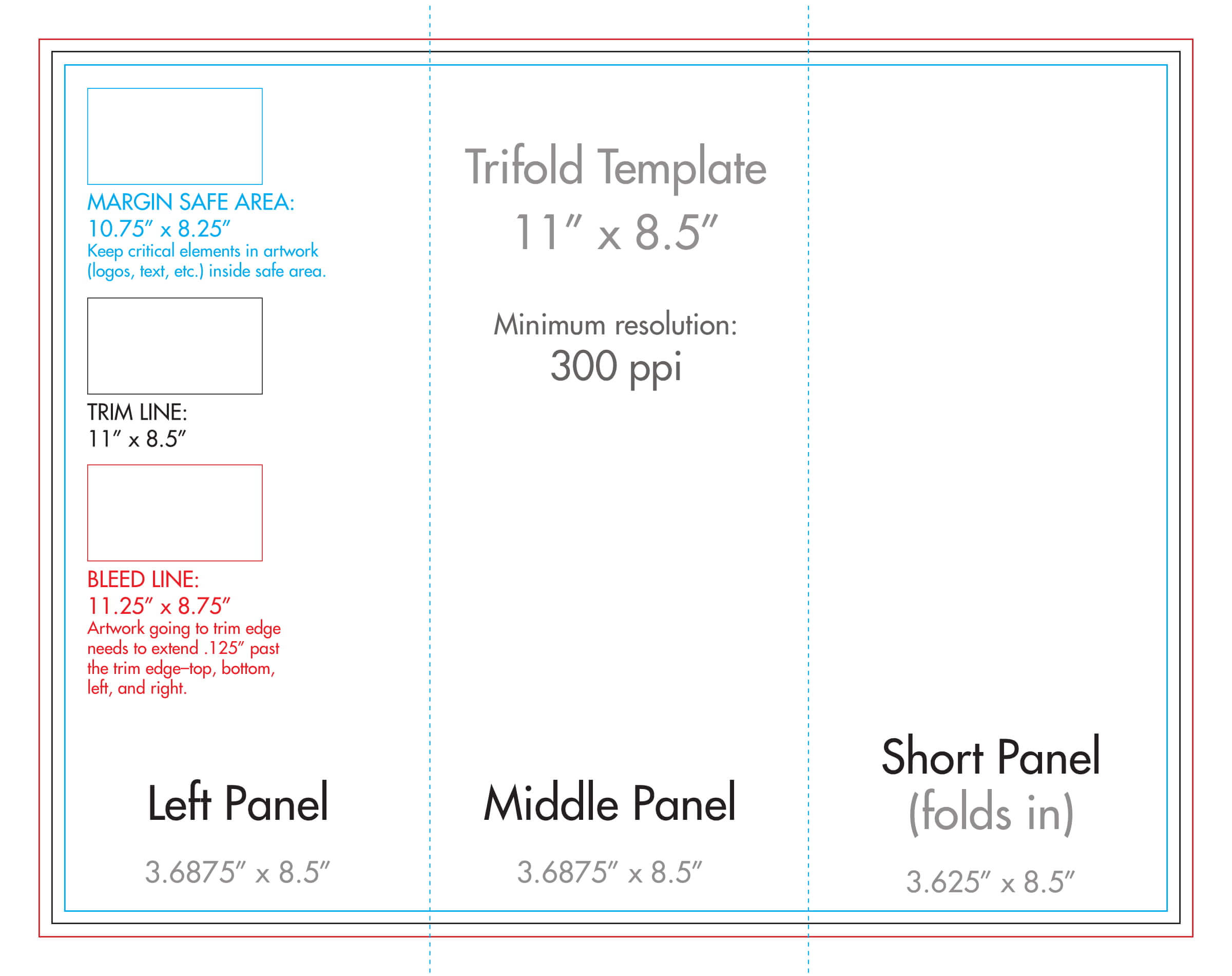 8.5" X 11" Tri Fold Brochure Template – U.s. Press Intended For Double Sided Tri Fold Brochure Template
