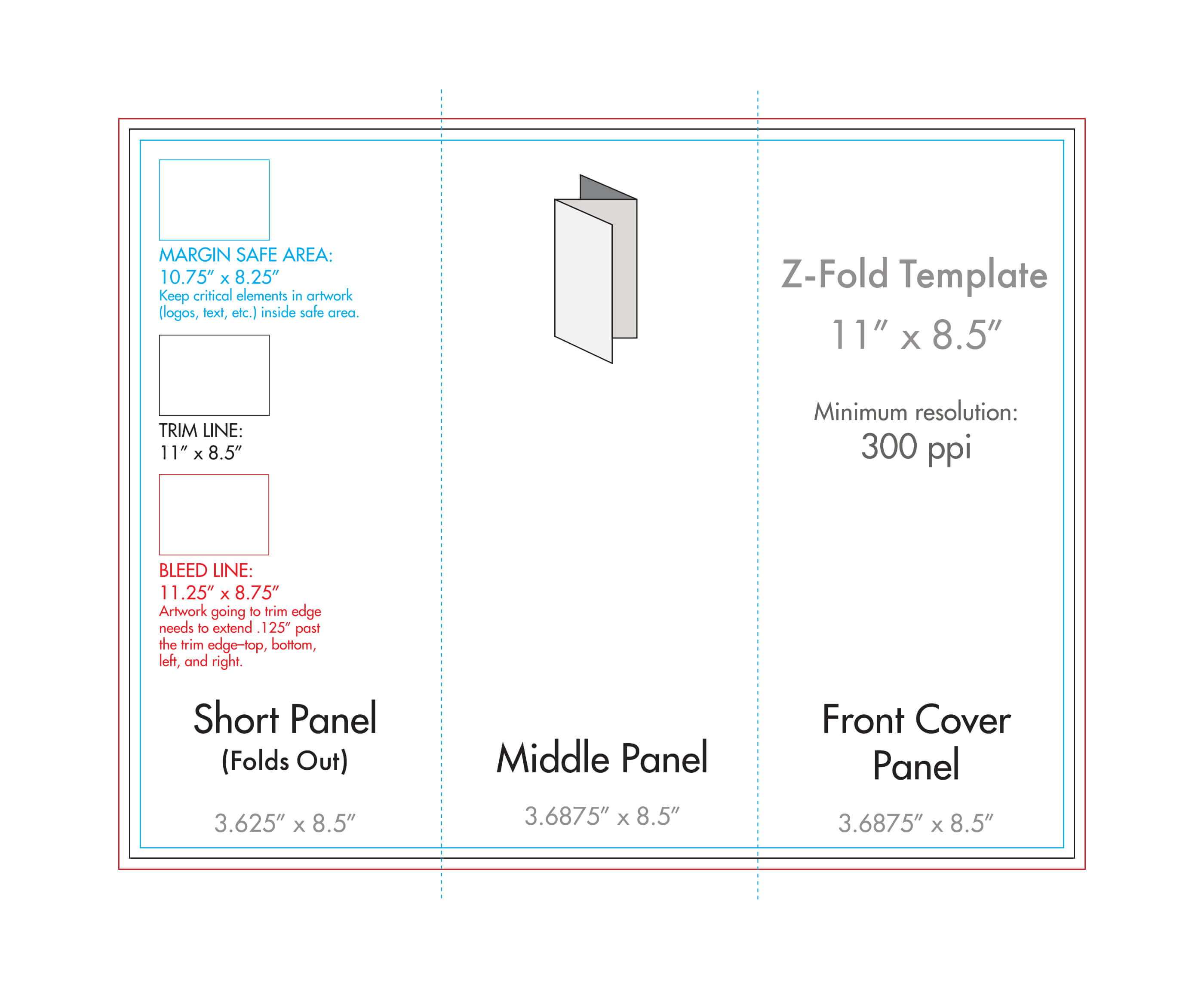 8.5" X 11" Z Fold Brochure Template – U.s. Press Inside 8.5 X11 Brochure Template