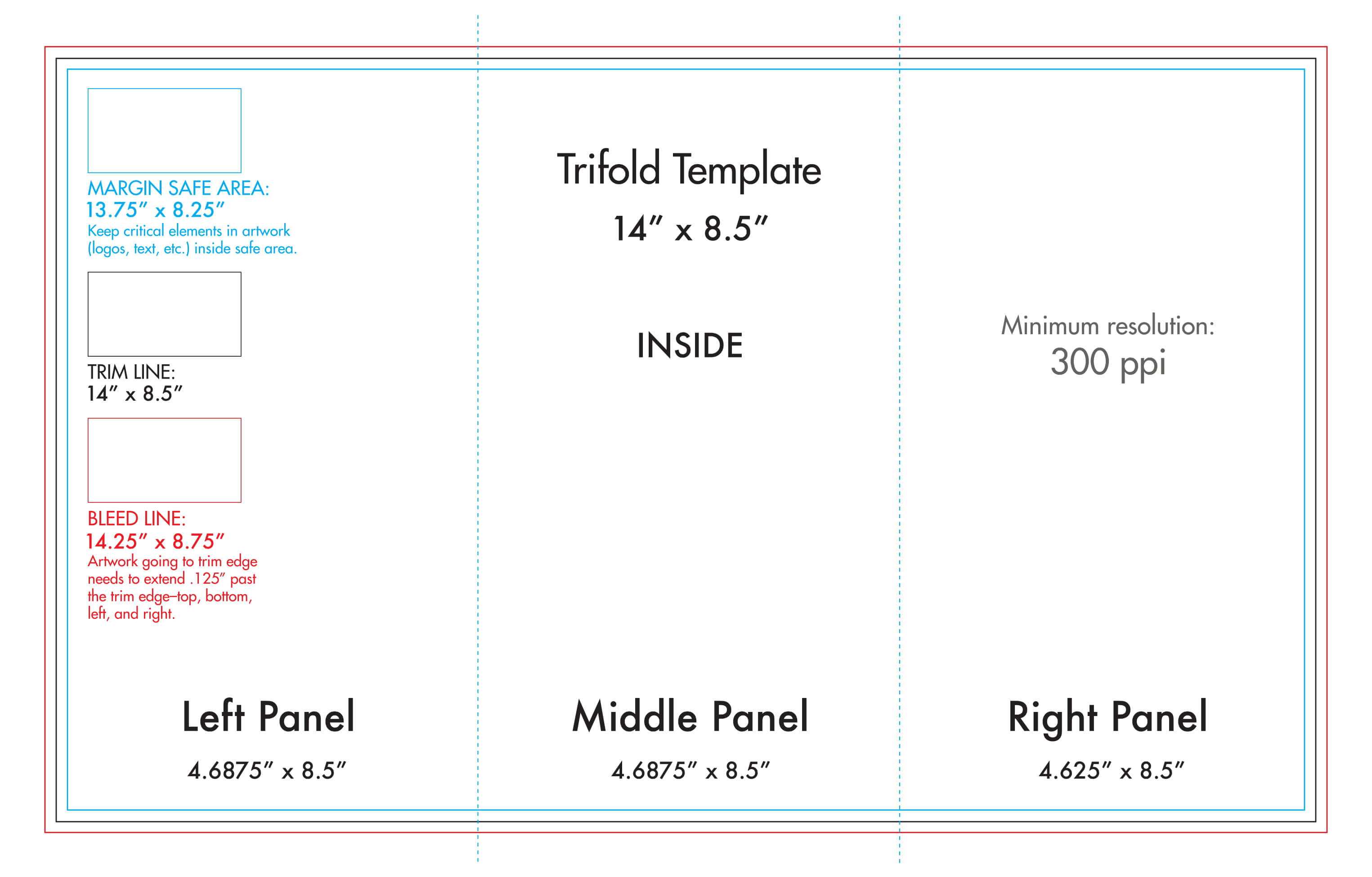 8.5" X 14" Tri Fold Brochure Template – U.s. Press In 4 Panel Brochure Template