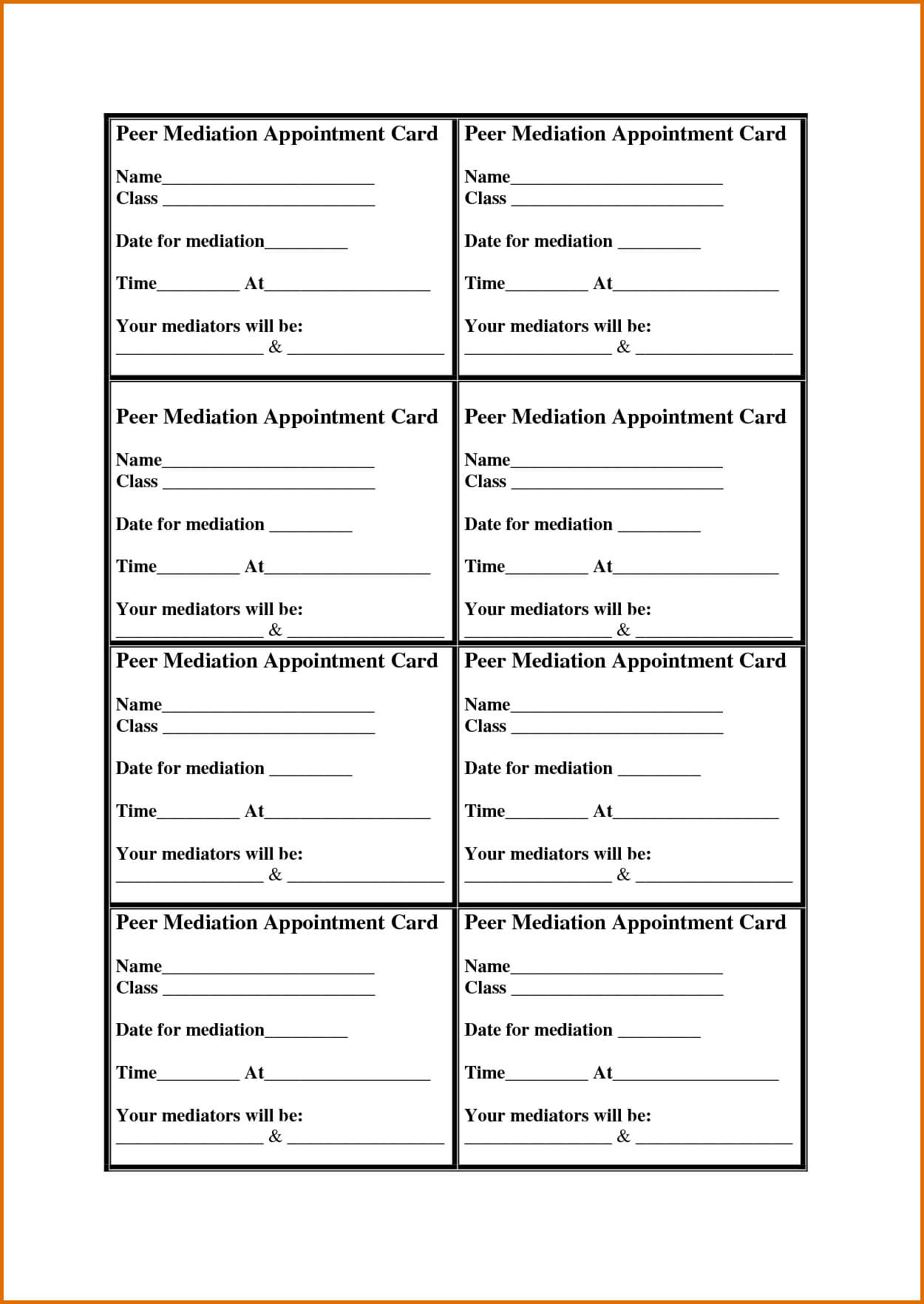 8 Appointment Card Templatereference Letters Words Inside Appointment Card Template Word