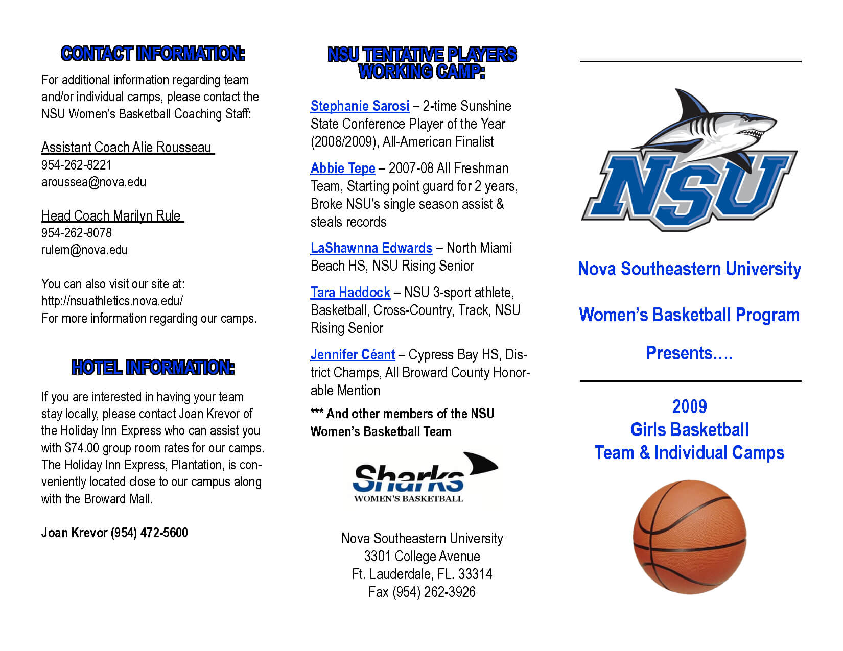 Basketball Camp Brochure Template