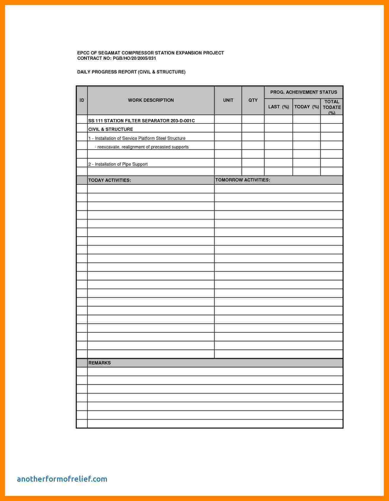 8+ Daily Progress Report Format Construction | Lobo Development Within Construction Daily Progress Report Template