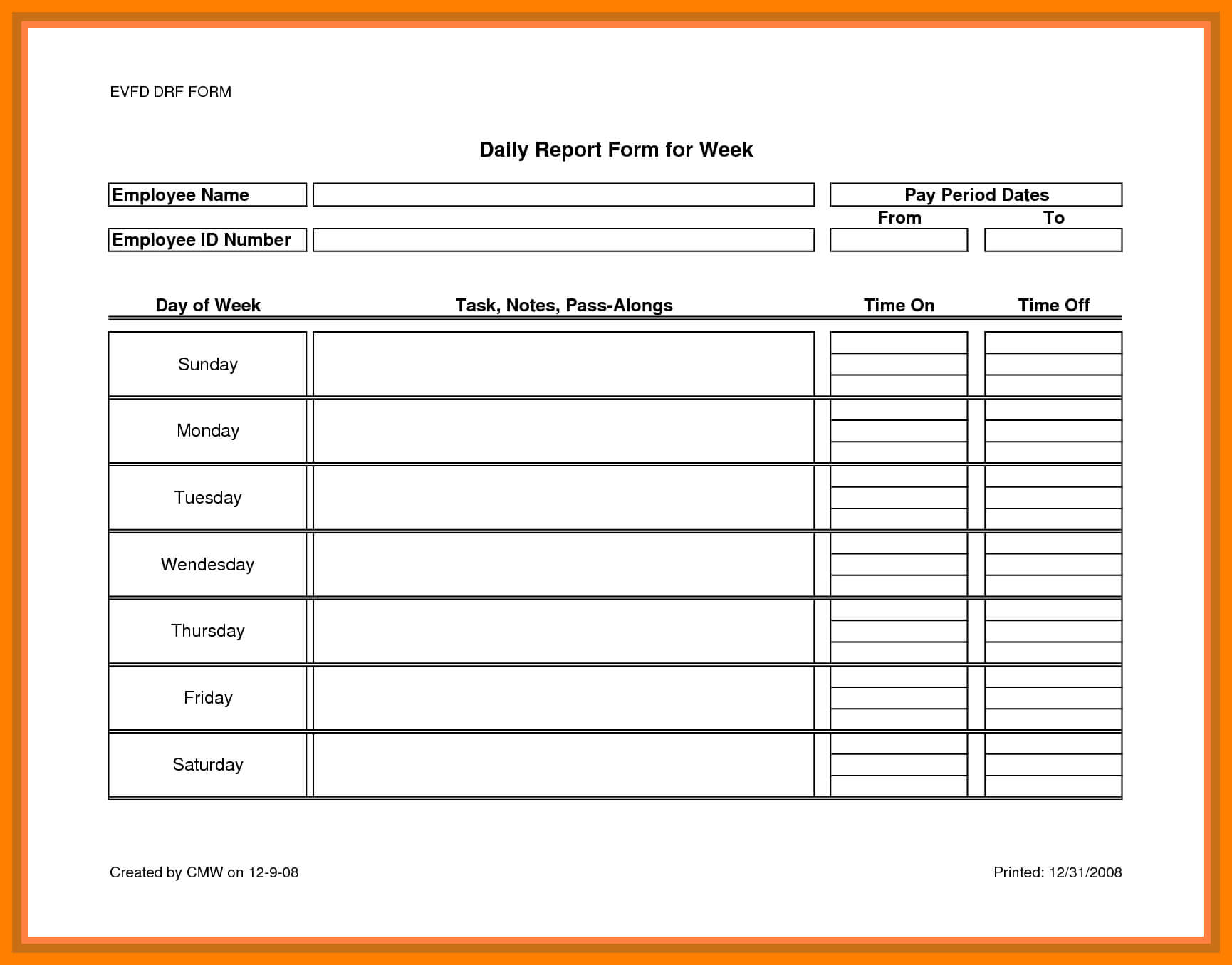 8+ Daily Report Template | Lobo Development Intended For Daily Work Report Template