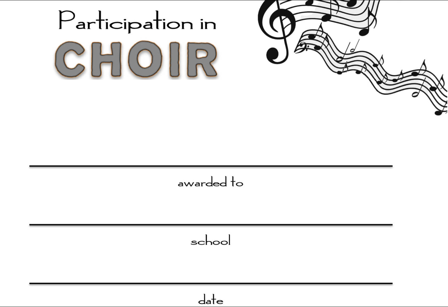 8+ Free Choir Certificate Of Participation Templates – Pdf Inside Choir Certificate Template