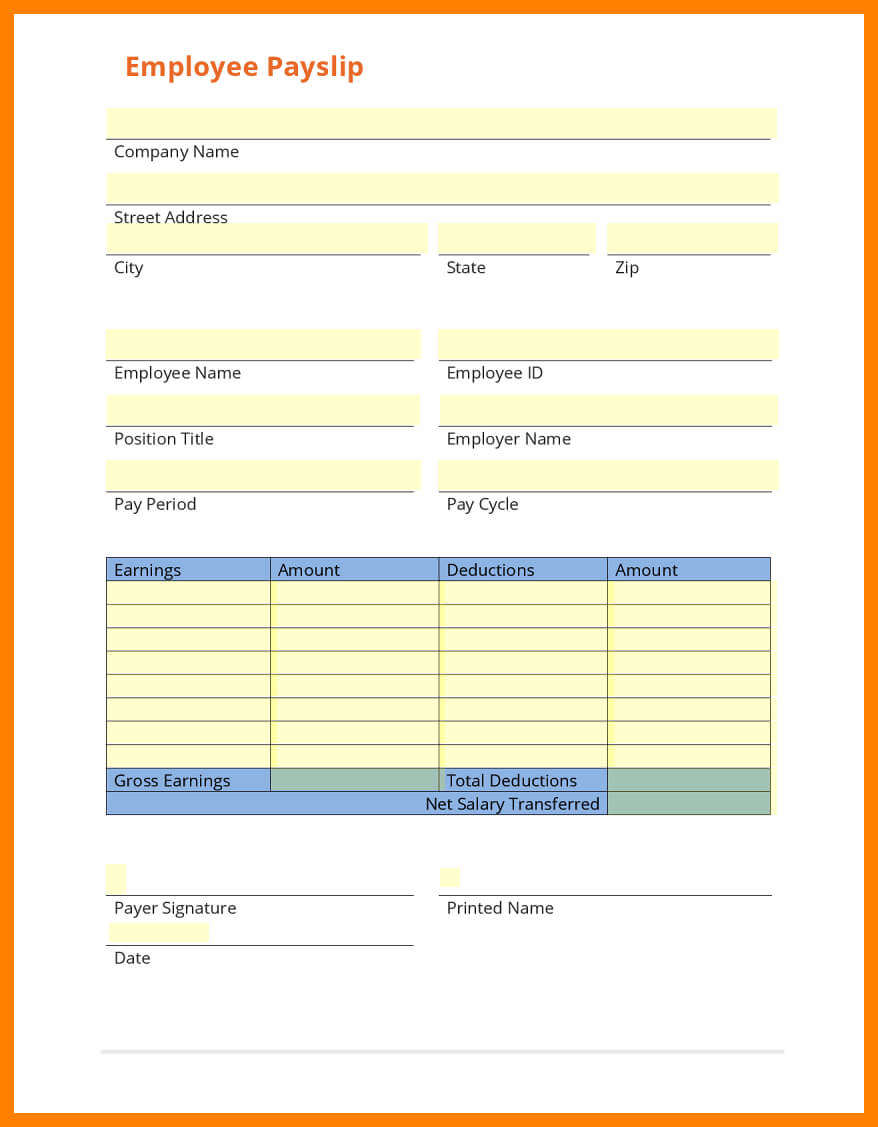 8+ Free Payslip Template Download | Shrewd Investment Inside Blank Payslip Template