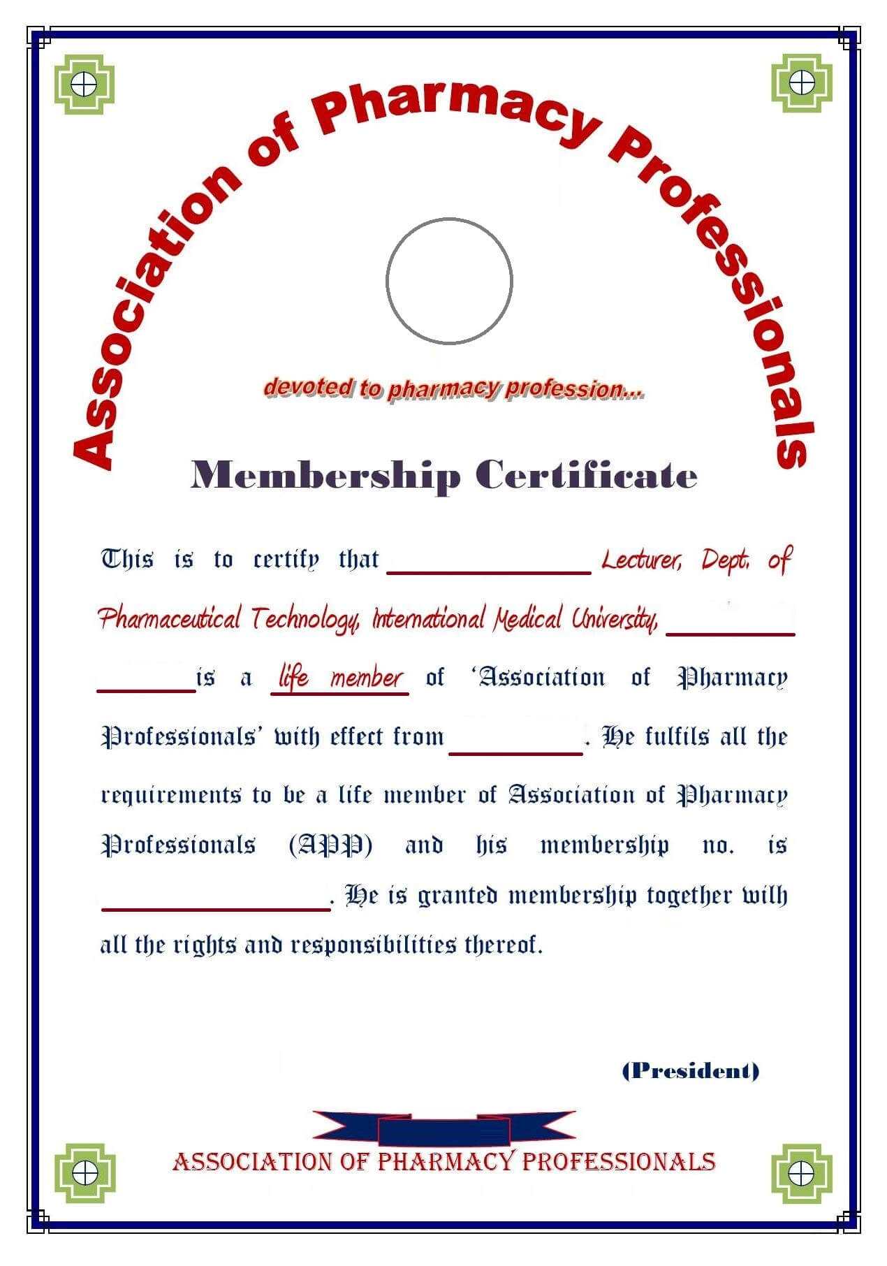 8+ Medical Membership Certificate Templates – Pdf | Free Inside Life Membership Certificate Templates