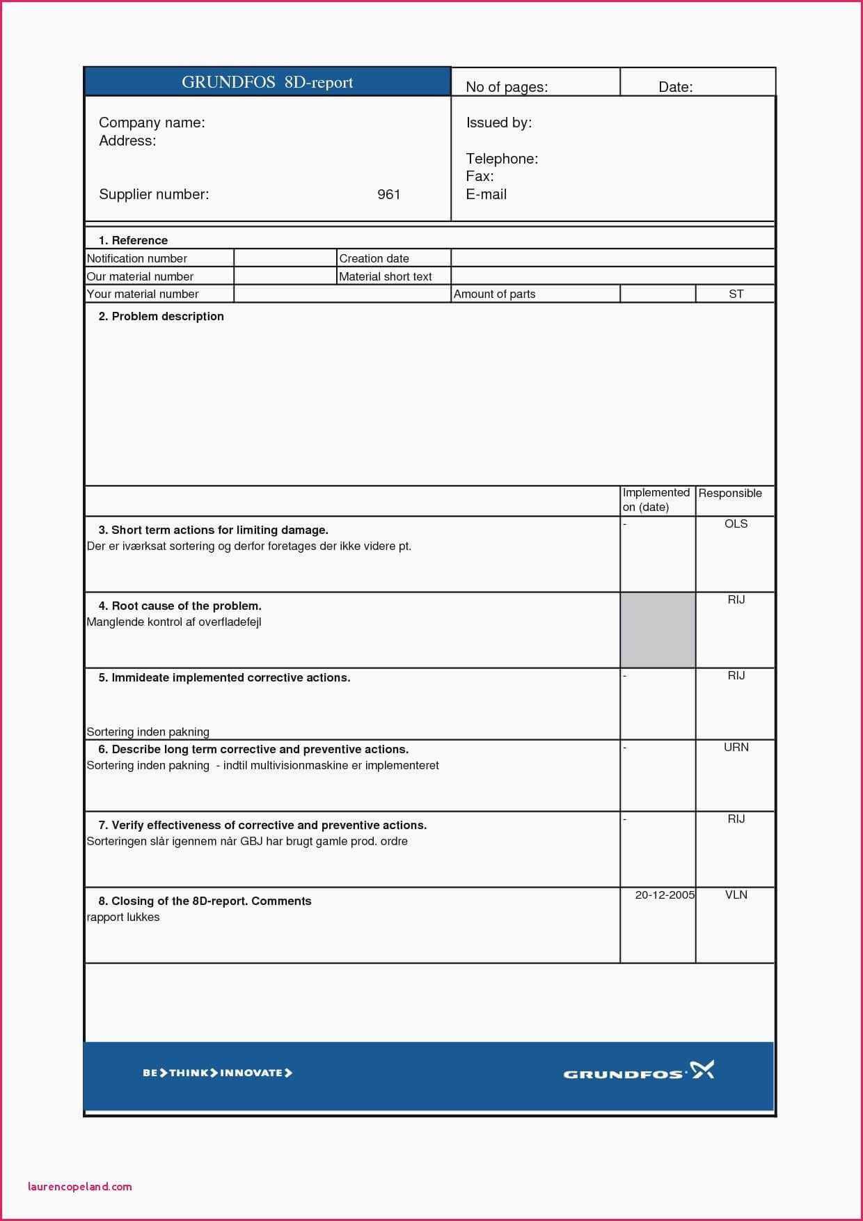 8D Report Template | Glendale Community In 8D Report Template