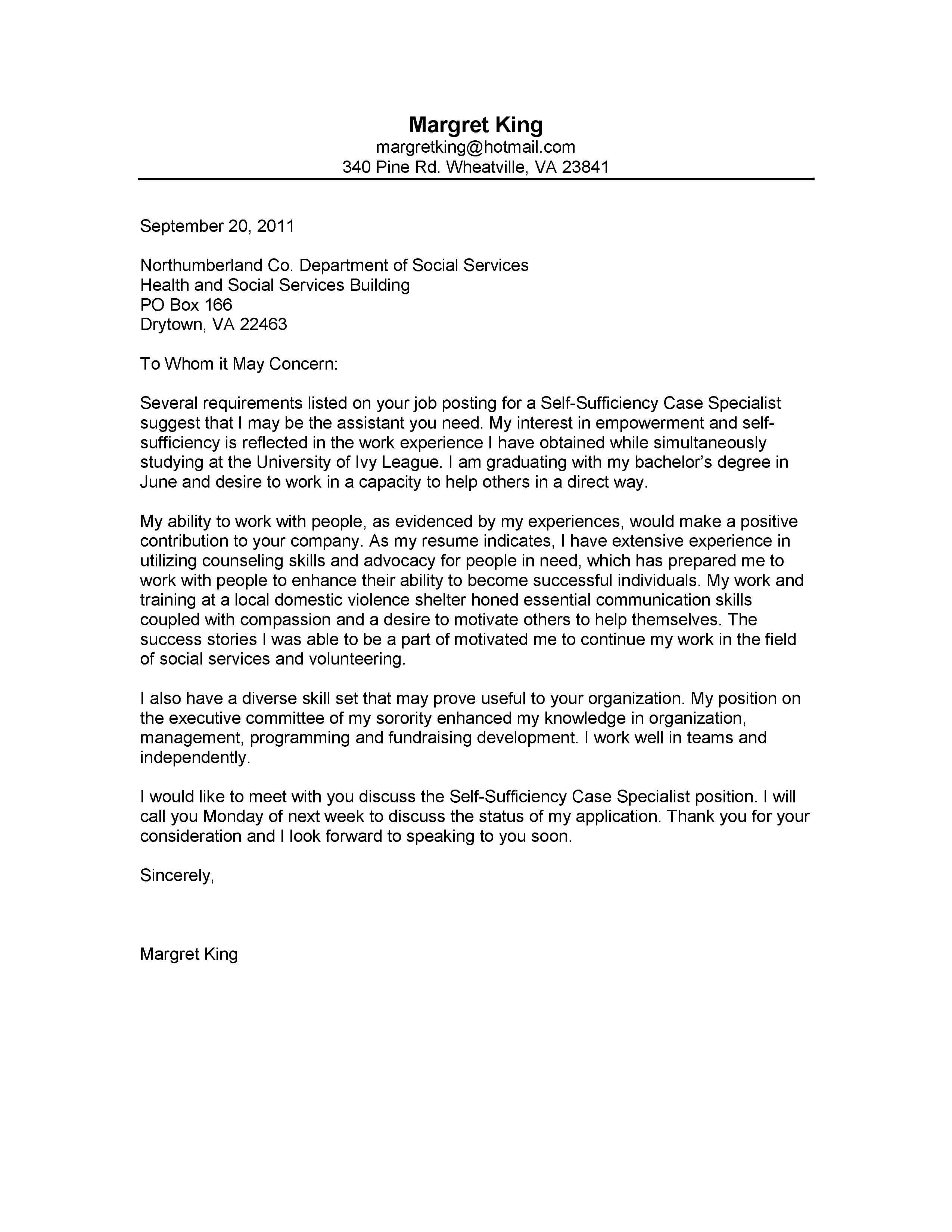 9 Community Service Cover Letter | Payment Format With Regard To Community Service Template Word