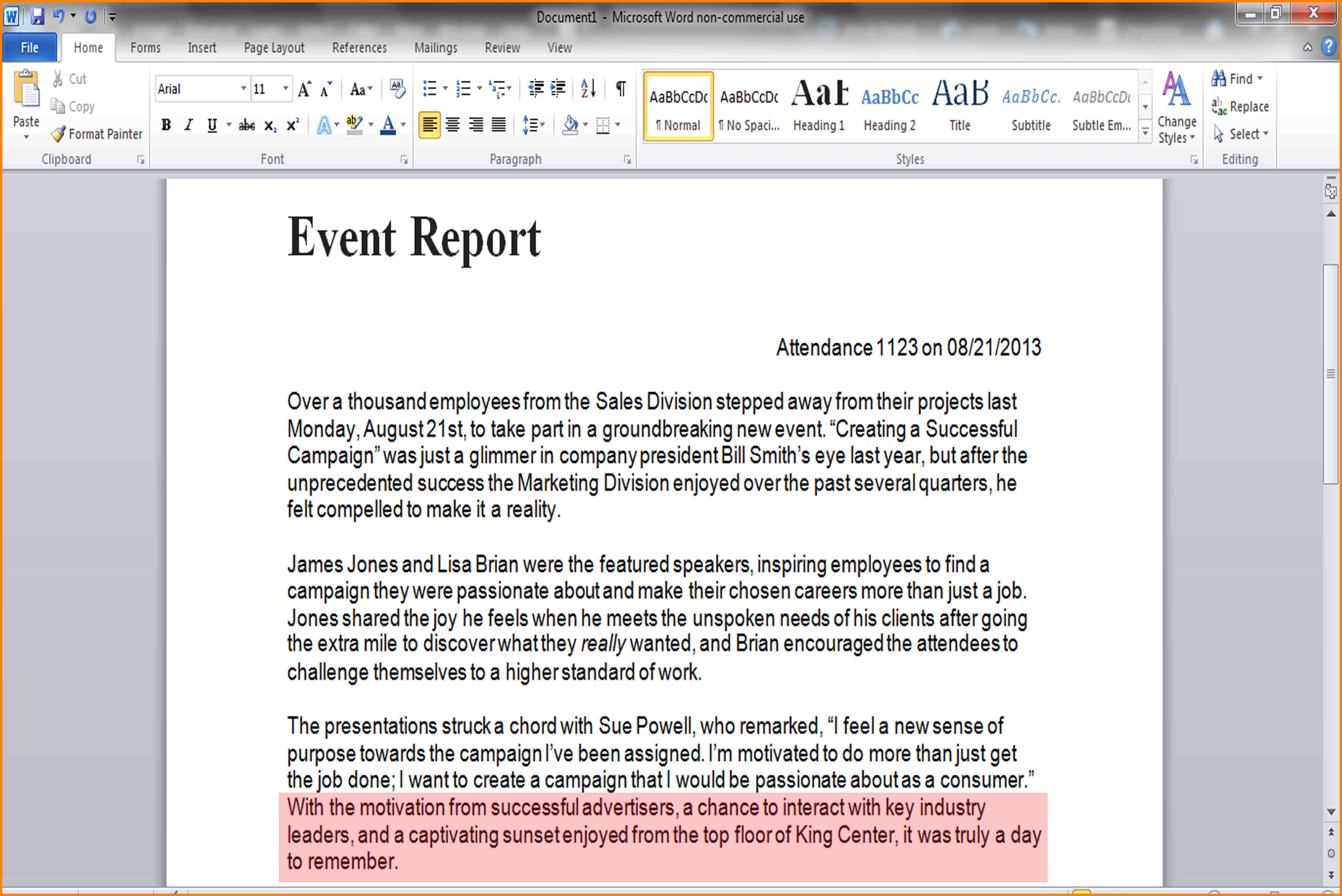 9+ Event Report Template Word | Business Opportunity Program With Post Event Evaluation Report Template