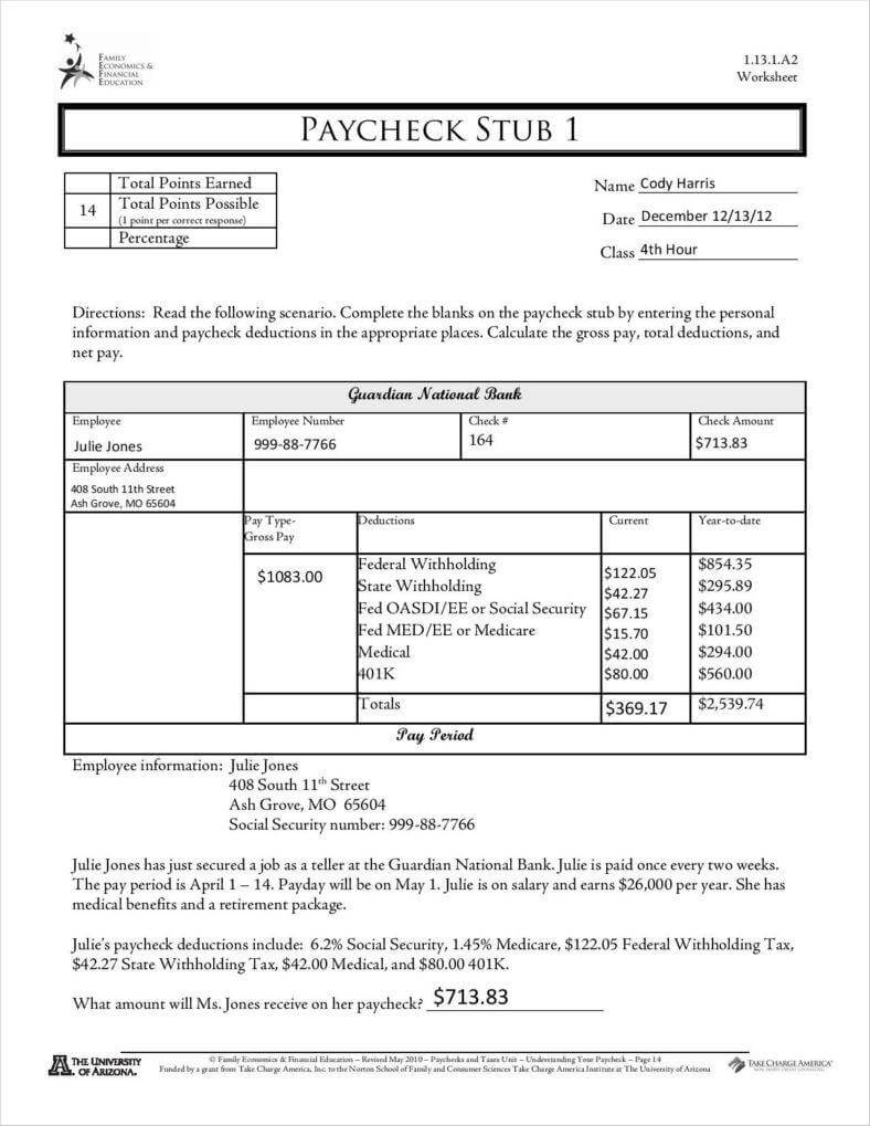 9+ Free Pay Stub Templates Word, Pdf, Excel Format Download With Regard To Pay Stub Template Word Document
