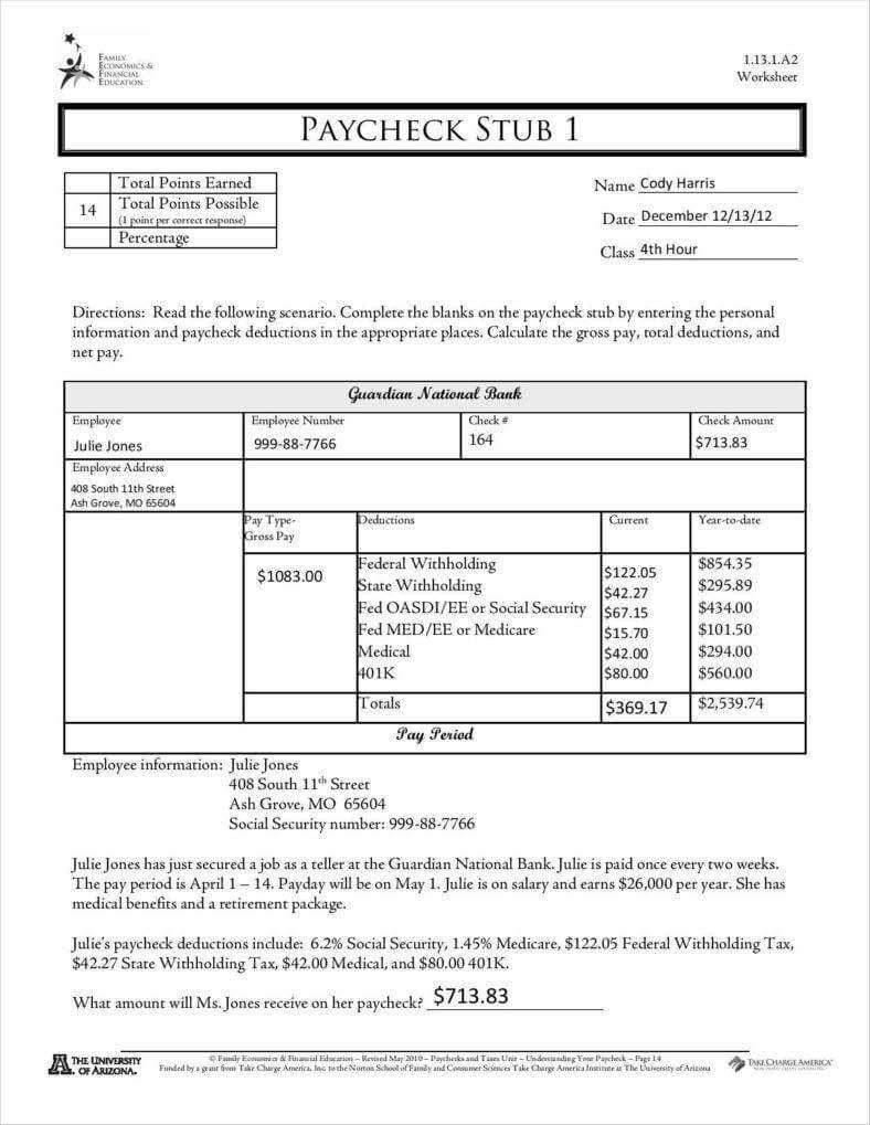 9+ Free Pay Stub Templates Word, Pdf, Excel Format Download With Regard To Pay Stub Template Word Document