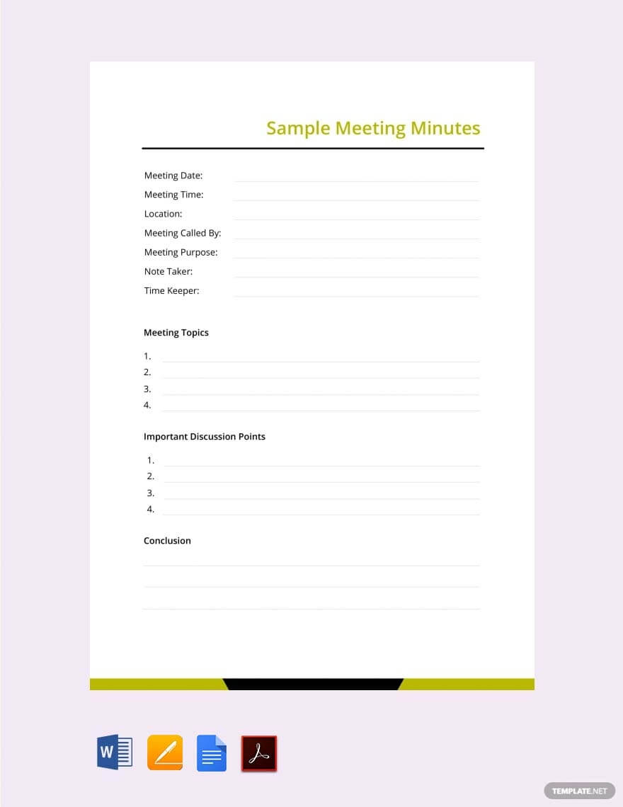 9+ School Meeting Minutes Templates In Word, Pdf, Apple With Corporate Minutes Template Word