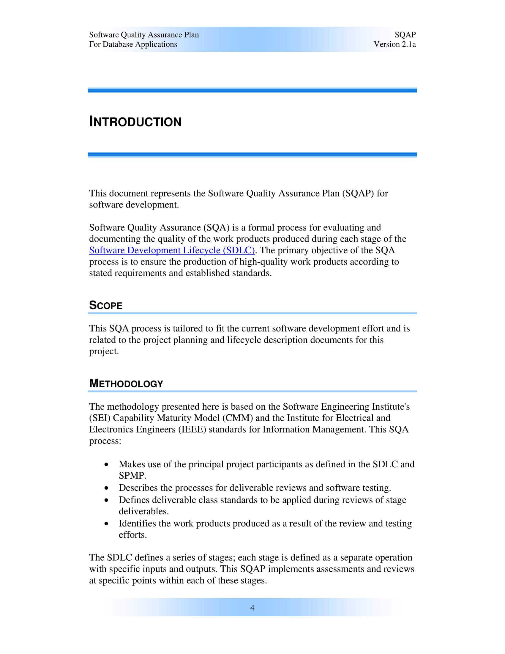 9+ Software Quality Assurance Plan Examples – Pdf | Examples Regarding Software Quality Assurance Report Template