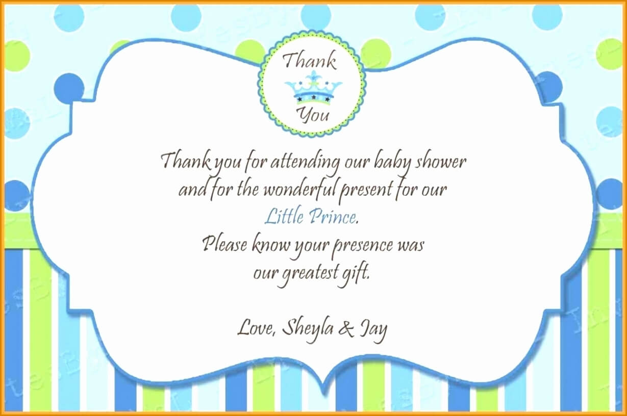 9 Thank You Note For Baby Shower Gift | Proposal Sample In Thank You Card Template For Baby Shower