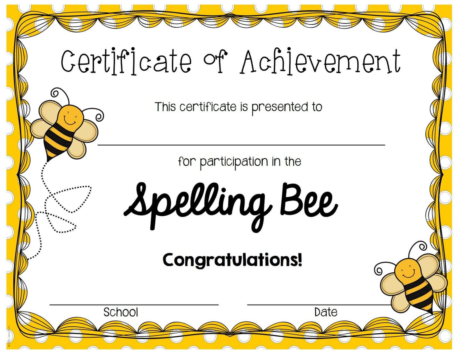 A Blog About Education, Children, Teaching, And My Journey With Spelling Bee Award Certificate Template