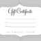 A Cute Looking Gift Certificate | Gift Certificate Template pertaining to Black And White Gift Certificate Template Free