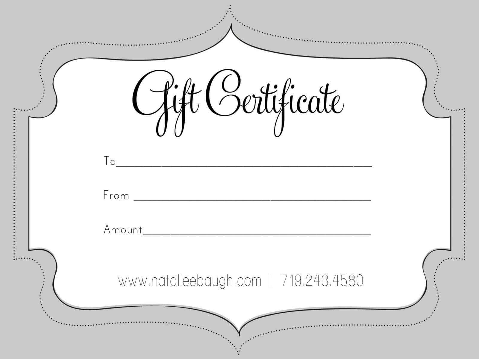 A Cute Looking Gift Certificate | Gift Certificate Template Pertaining To Black And White Gift Certificate Template Free