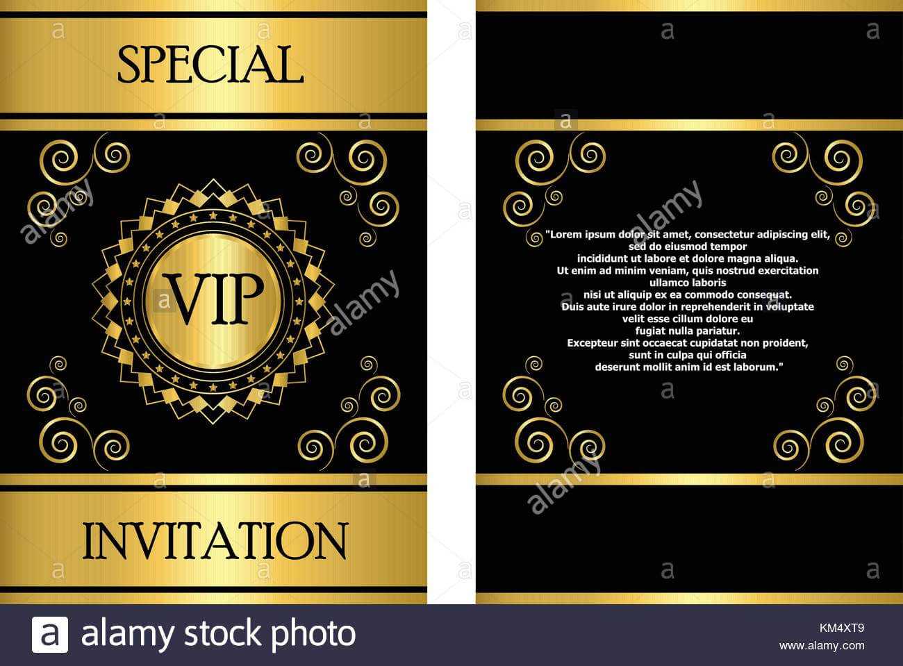 A Golden Vip Invitation Card Template That Can Be Used For Intended For Event Invitation Card Template