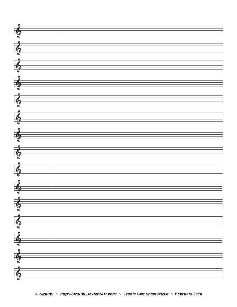 A Simple, Blank Sheet Of Music For Musicians Hoping To Write Intended For Blank Sheet Music Template For Word