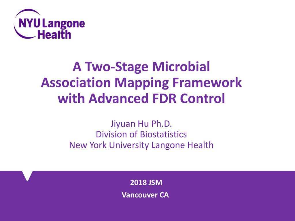 A Two Stage Microbial Association Mapping Framework With Within Nyu Powerpoint Template