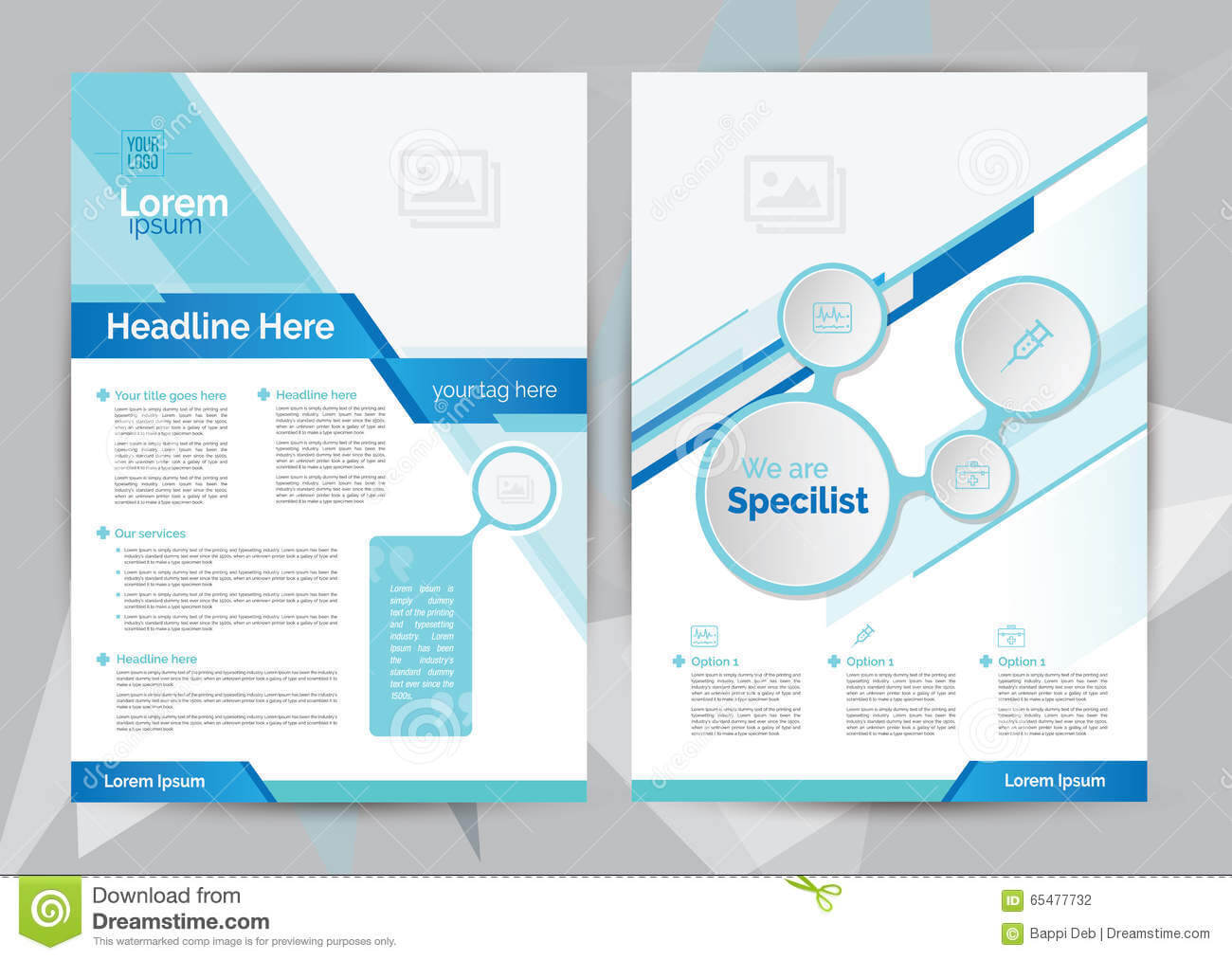 A4 Medical Brochure Design Template Front & Back Stock With Regard To Healthcare Brochure Templates Free Download