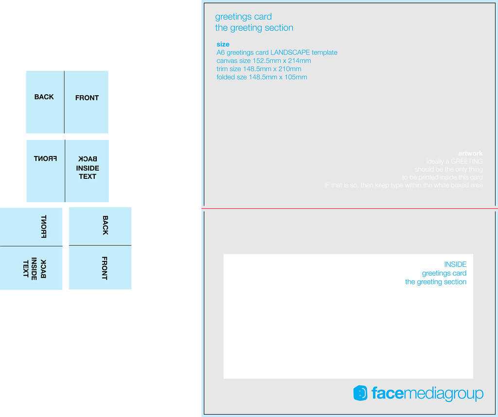 A6 Landscape Greetings Card Template – Tent Fold – Inside Pertaining To Fold Over Place Card Template