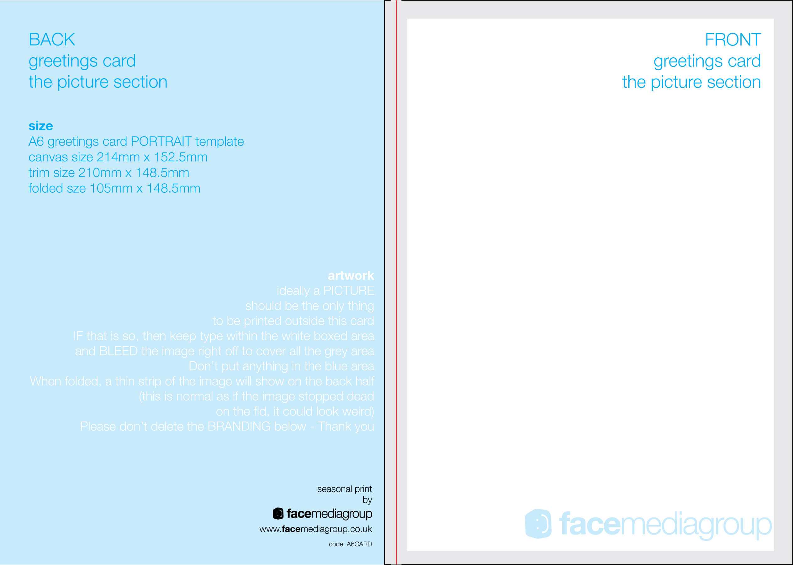 A6 Portrait Greetings Card Template – Standard Fold Regarding Birthday Card Template Indesign