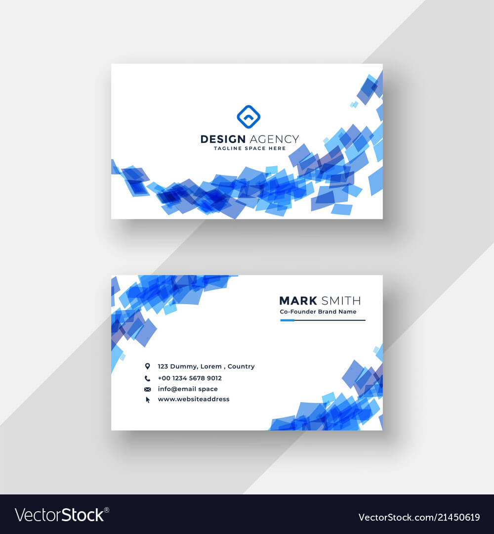 Abstract Blue Creative Business Card Template Throughout Advertising Card Template