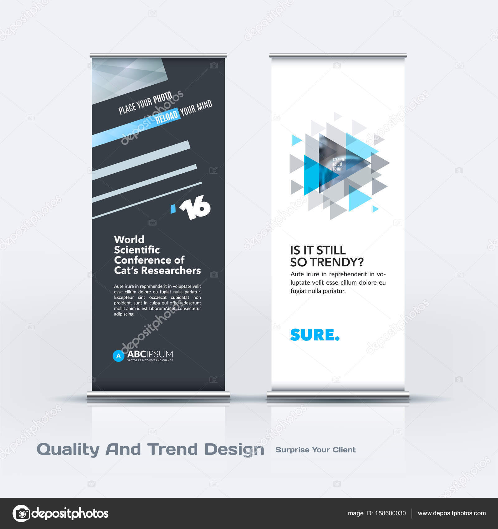 Abstract Business Vector Set Of Modern Roll Up Banner Stand Pertaining To Banner Stand Design Templates