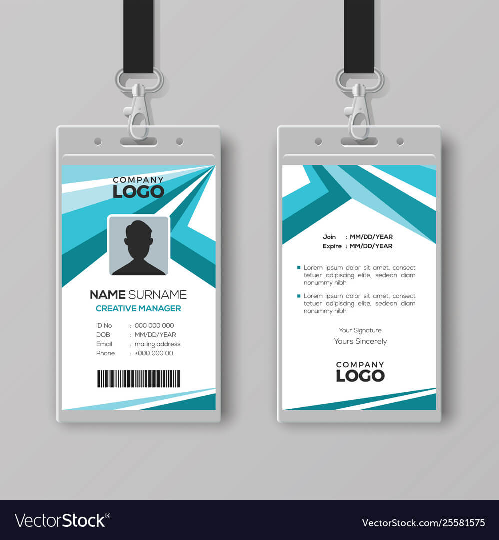 Abstract Corporate Id Card Design Template Intended For Company Id Card Design Template