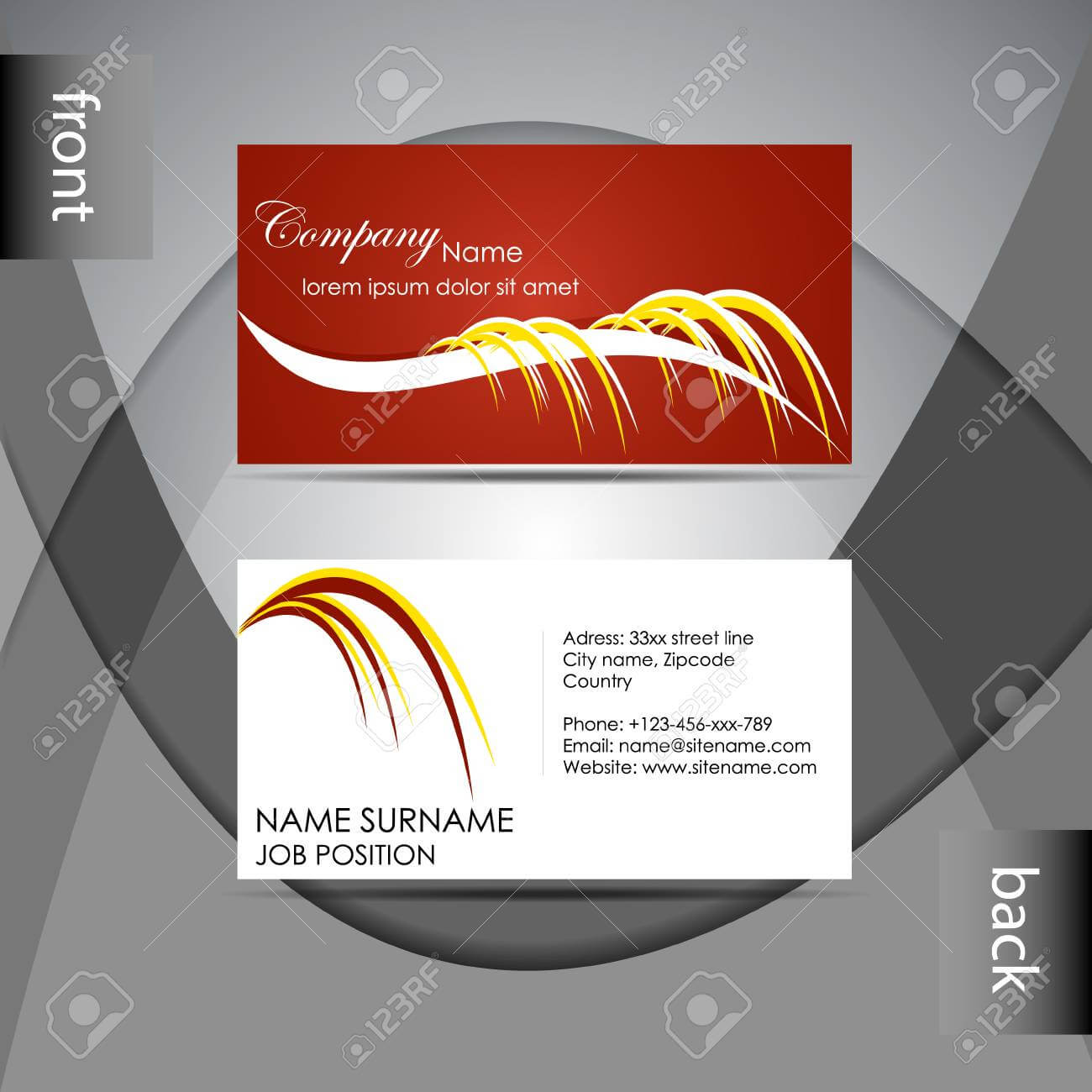 Abstract Professional Business Card Template Or Visiting Card.. Pertaining To Professional Name Card Template