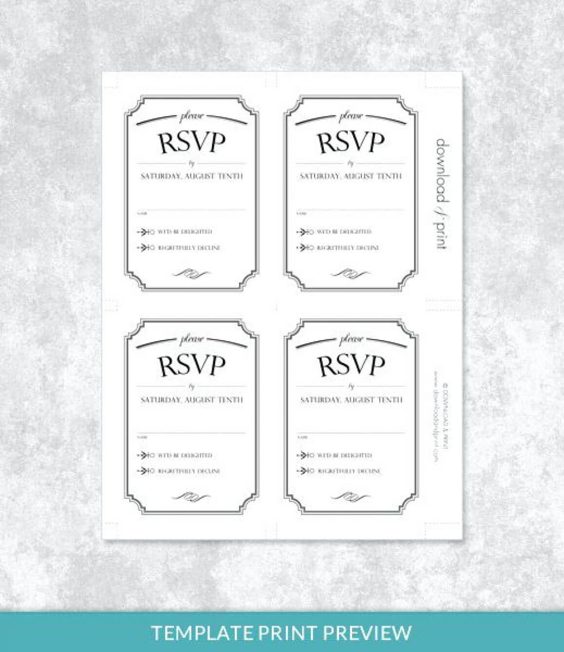 Acceptance Card Template Final Simply Print Preview Wedding Regarding Acceptance Card Template