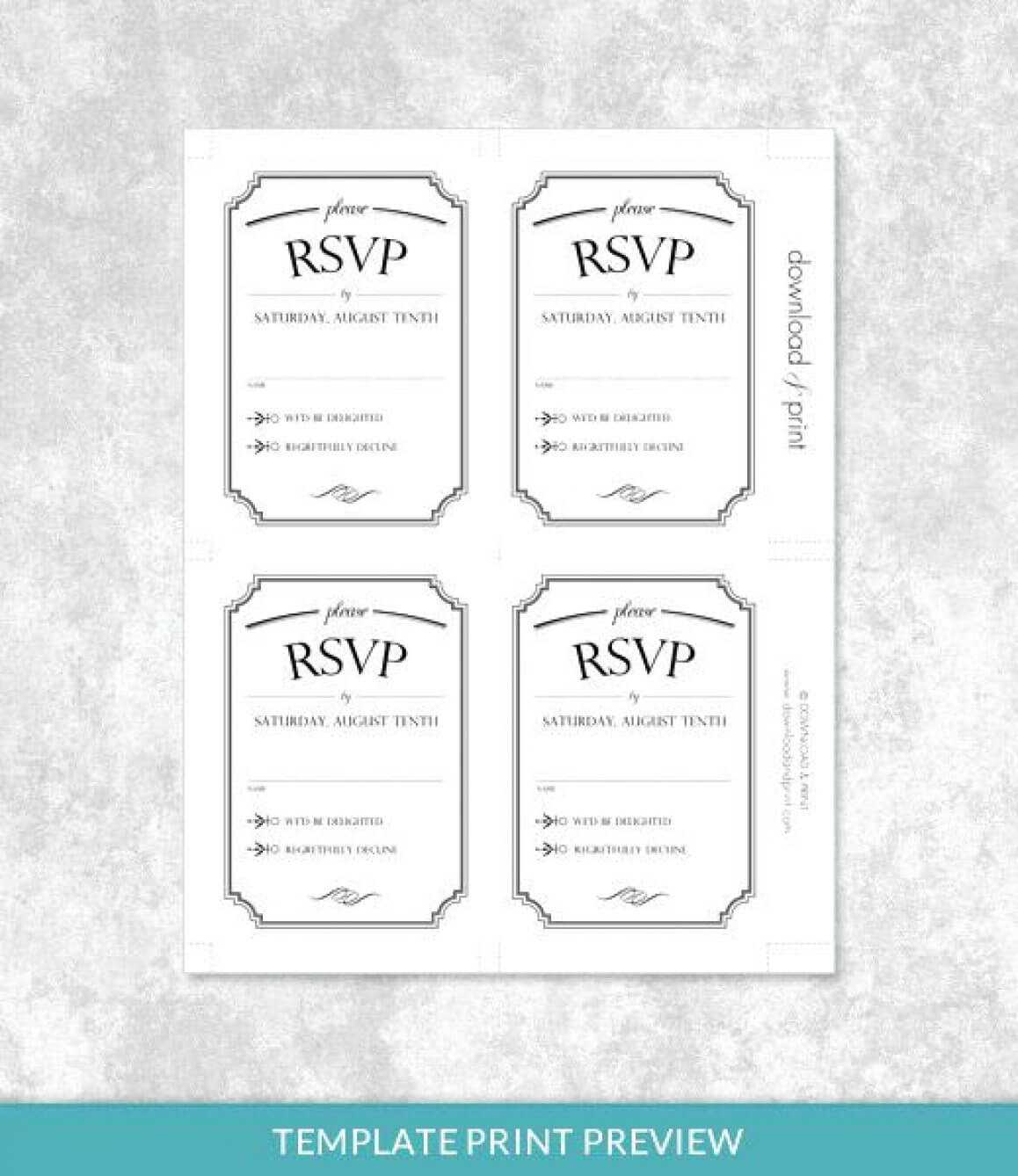 Acceptance Card Template Final Simply Print Preview Wedding Regarding Acceptance Card Template