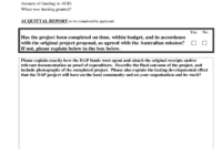 Acquittal Report Template - Cumed within Acquittal Report Template