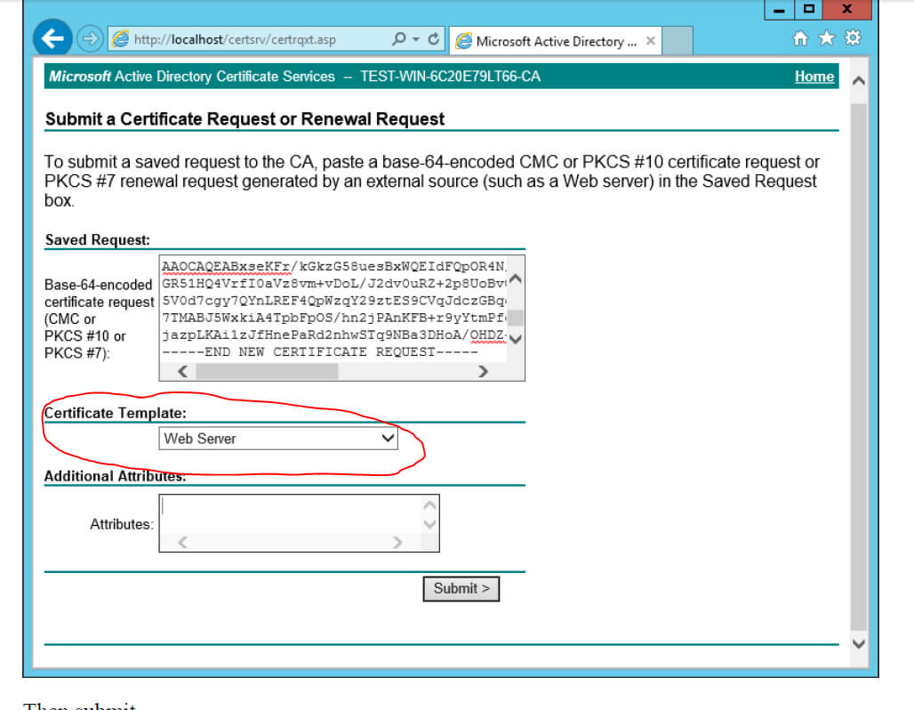 Ad Certificate Services – The Combobox To Select Template Is Throughout Active Directory Certificate Templates