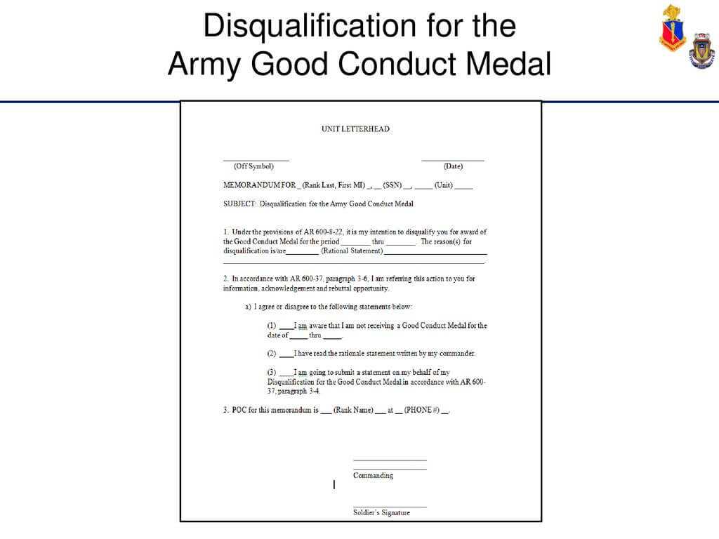 Administer Awards And Decorations – Ppt Download In Army Good Conduct Medal Certificate Template