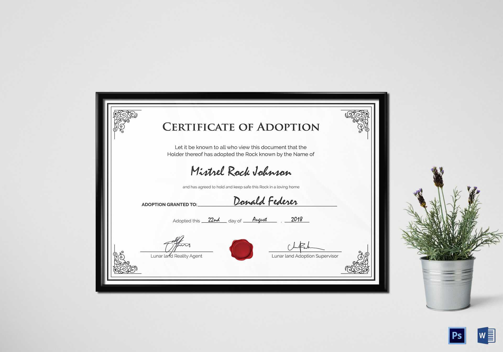 Adoption Birth Certificate Template Inside Blank Adoption Certificate Template