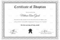 Adoption Certificate Design Template within Adoption Certificate Template
