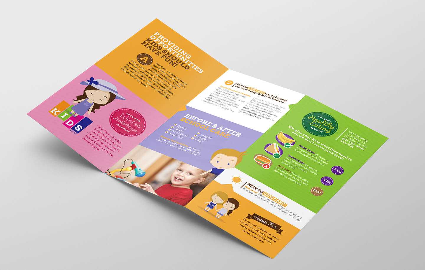 After School Care Tri Fold Brochure Template In Psd, Ai Pertaining To Tri Fold School Brochure Template