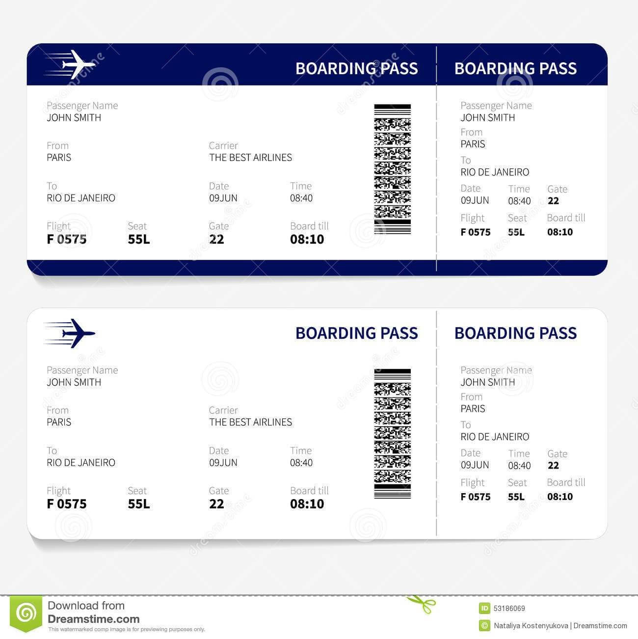 Airline Ticket Template Free Sample Customer Service Resume In Plane Ticket Template Word